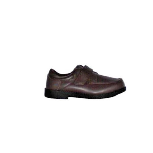 Dr Max Comfort Loafers Hook & Loop Round Toe Brown Leather Men's Size 10 - Picture 3 of 9